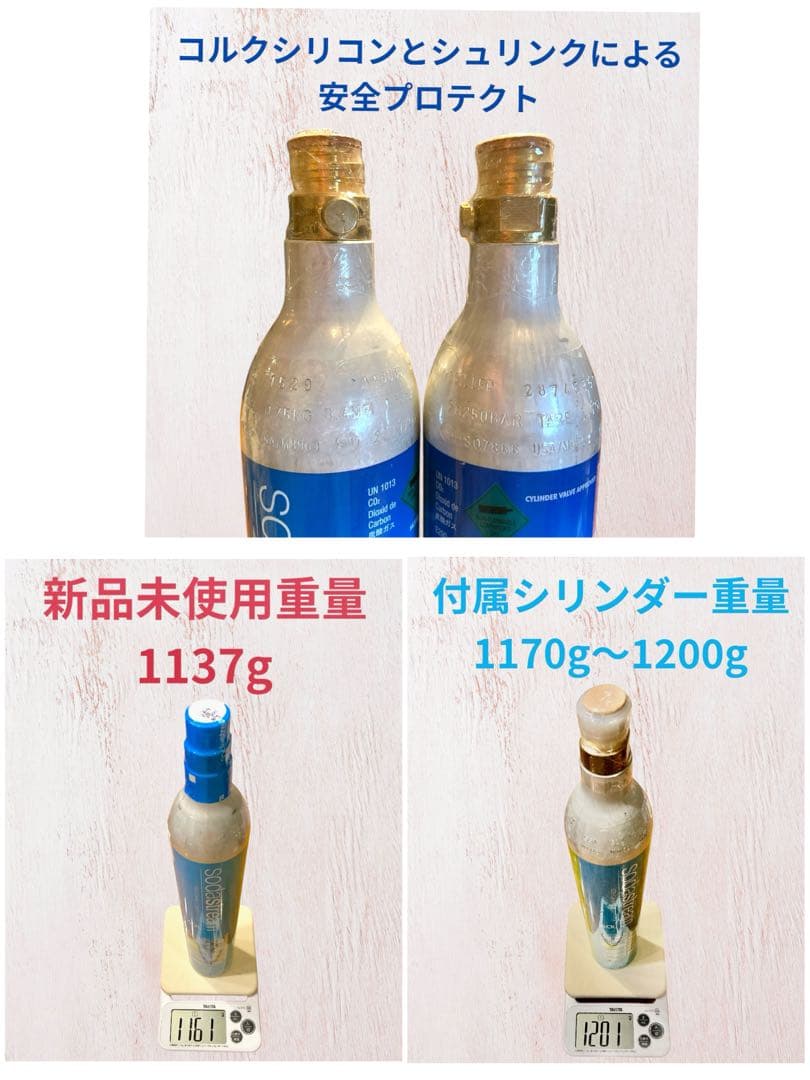 ソーダストリーム スピリットW ガスシリンダー2本 、専用500mlボトル1本付