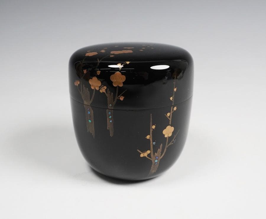 和田寿峰 立枝中棗 蒔絵 共箱 茶道具