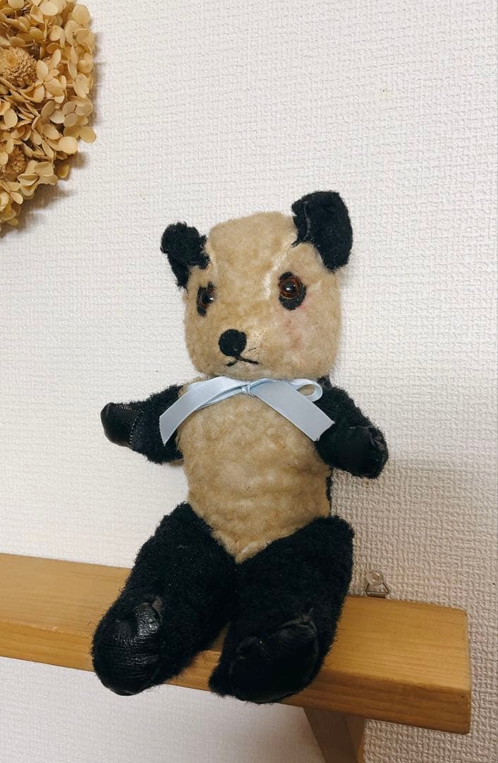 アンティークパンダちゃん　ぬいぐるみ　レトロ　ビンテージ　テディベア