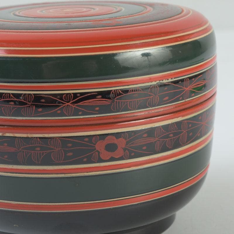 茶道具　山中塗　中村宗悦作　即中斎好　唐物写　独楽平棗　共箱　V　A67
