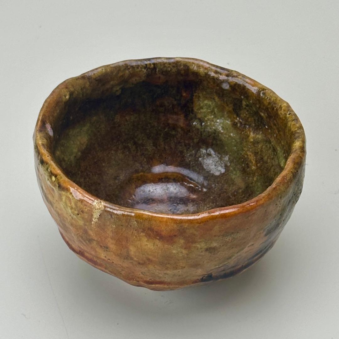 嵯峨焼 楽焼茶碗 時代箱付 茶道具 江戸時代 骨董品 アンティーク