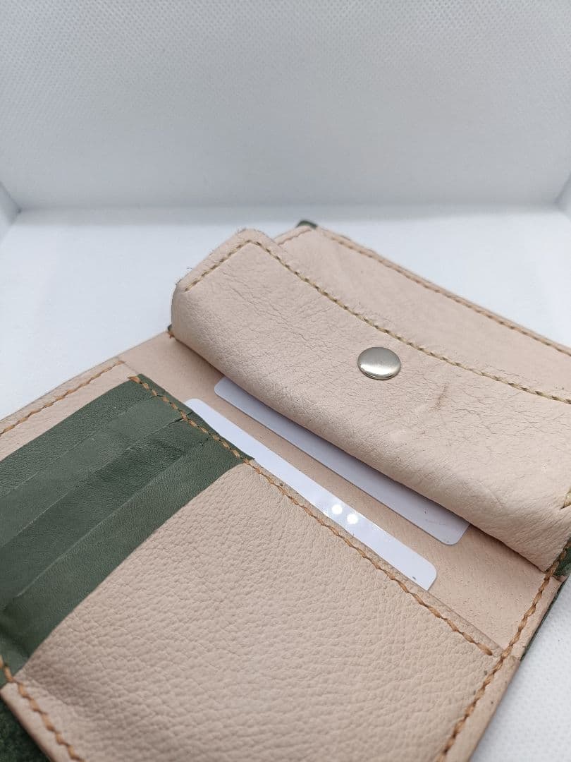 三つ折り財布 新品未使用　ヌメ革　本革　レザークラフト　ハンドメイド