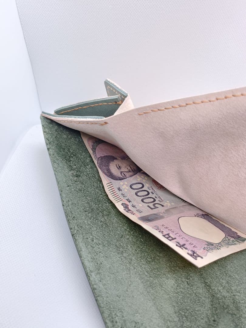 三つ折り財布 新品未使用　ヌメ革　本革　レザークラフト　ハンドメイド