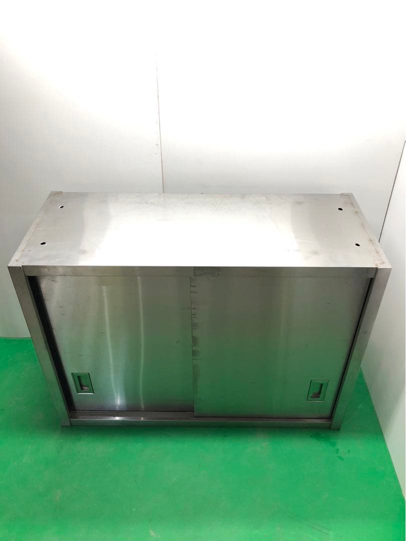 ☆地域限定送料無料☆工場整備品☆吊り戸棚　両面扉　幅1100 ステンレス