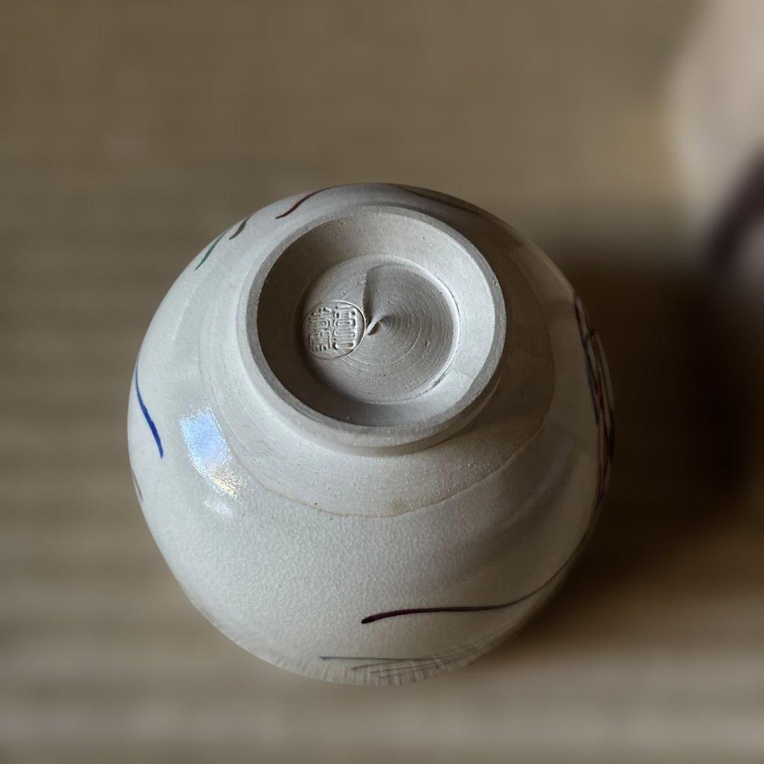 値下げ！茶道　上巳の節句　蓋置と茶碗（仁清檜扇立雛-京焼高台寺窯　陶楽造）　雛祭