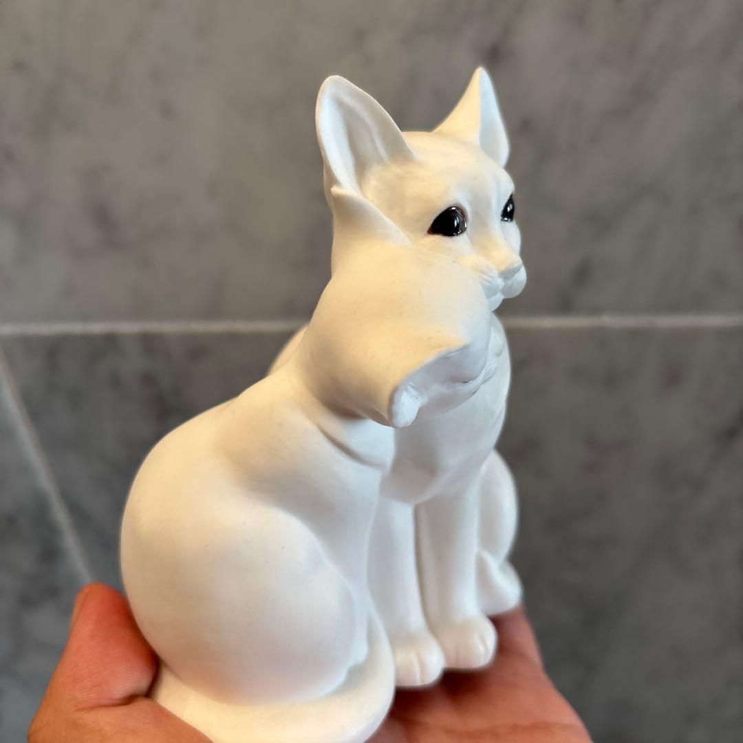 アメリカ70年代　生きているように美しい瞳で寄り添う姿にキュンとする猫の陶器
