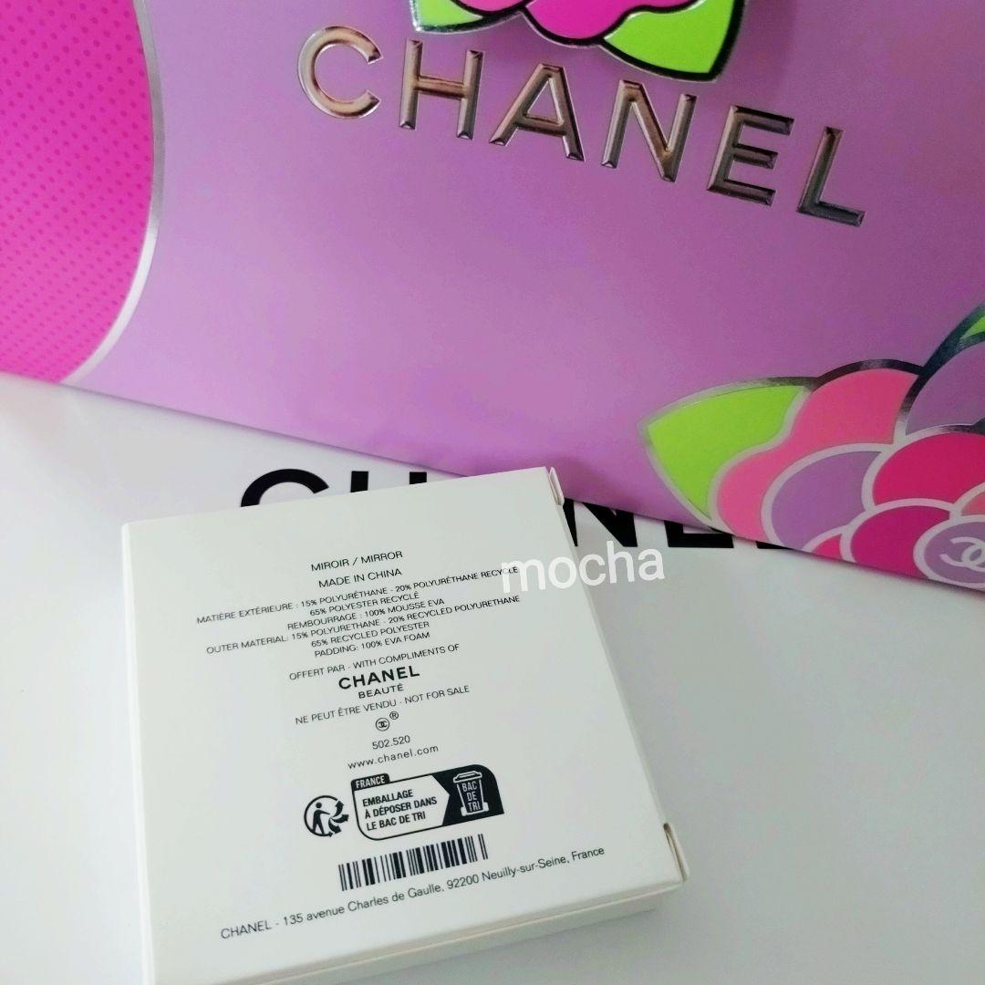 最新　CHANEL　シャネル　ミラー 　箱付き　黒　スライド式　両面鏡