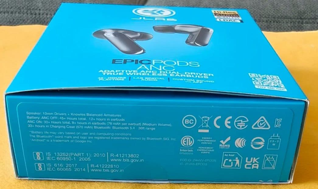 JLAB EPIC PODS ANC ワイヤレスイヤフォン