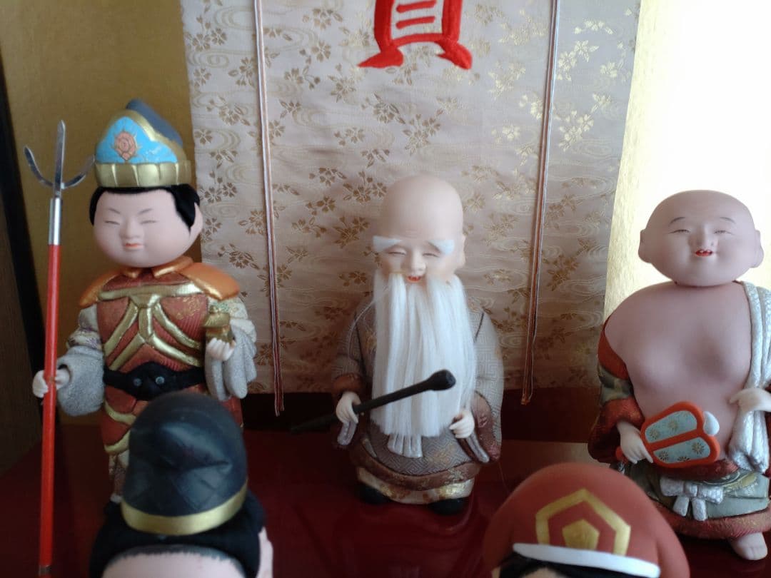 伝統工芸　江戸木目込人形「七福神宝船」　ハンドメイド
