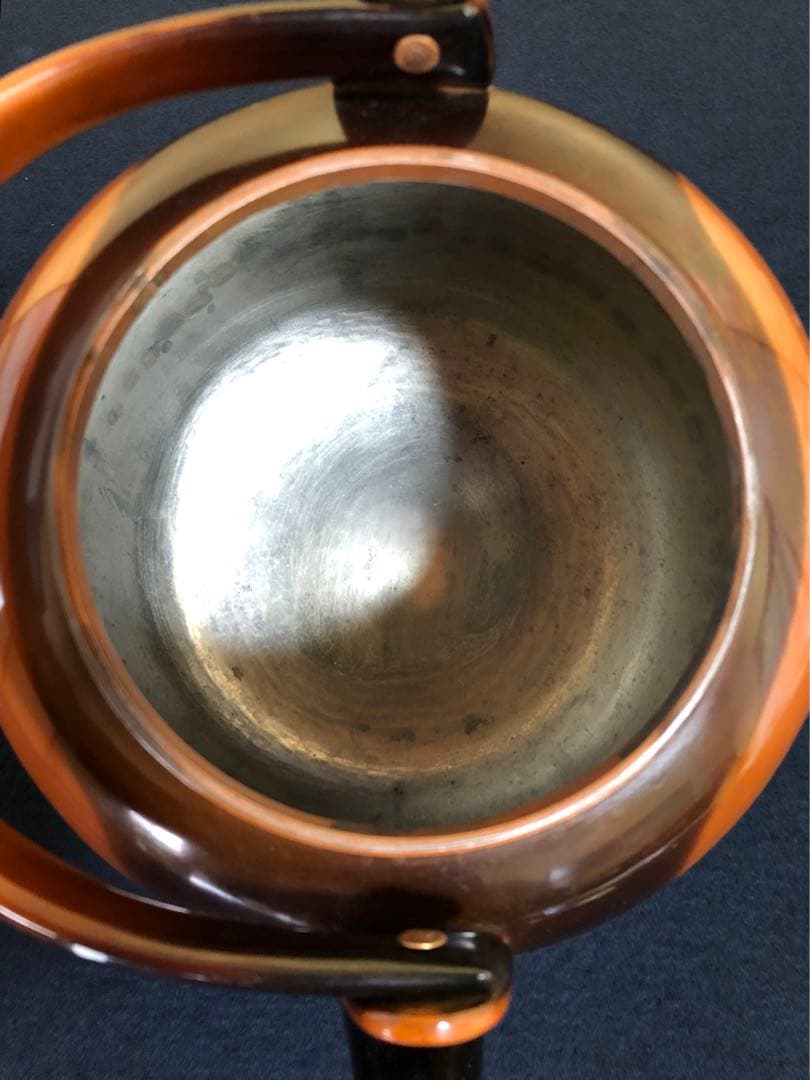 《R》茶道具 浄益形 腰黒 水注 薬缶 竹軒造 共箱　260306こ4