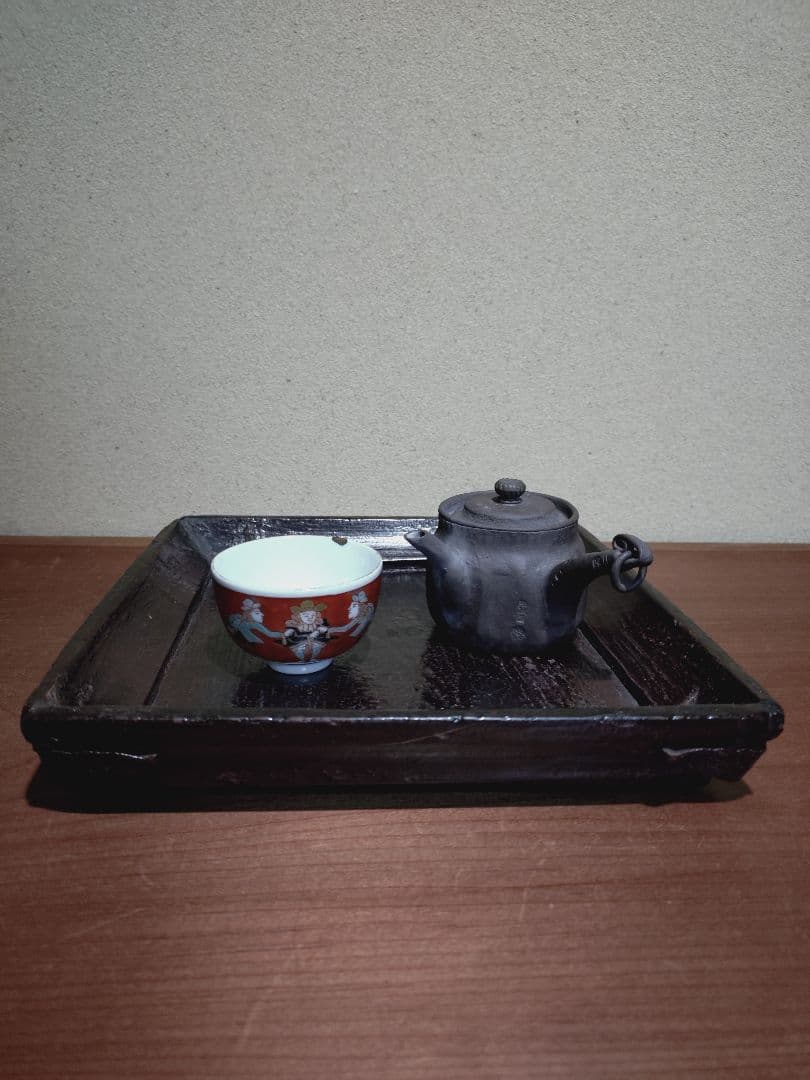 李朝 木地四方 煎茶盆 木地盆 茶道具