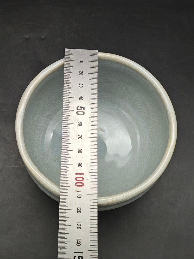 詳細不明　陽刻の蟹と風景図　在銘　抹茶碗　茶道具　2点まとめて