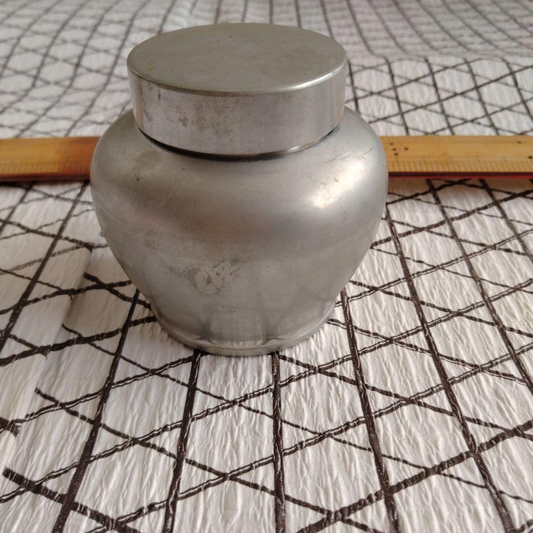 錫製茶托 5個　茶筒セット