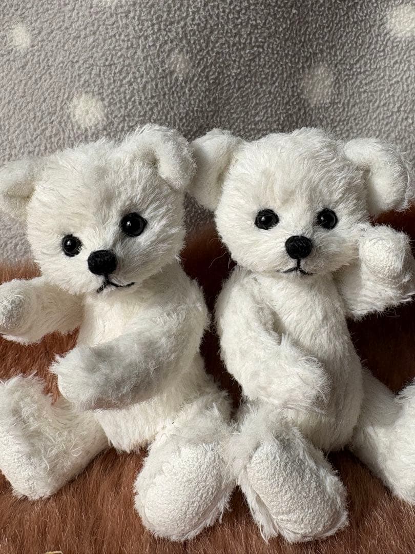 ハンドメイド テディベア 2体セット ドイツ製モヘア ぬいぐるみ うさぎ くま