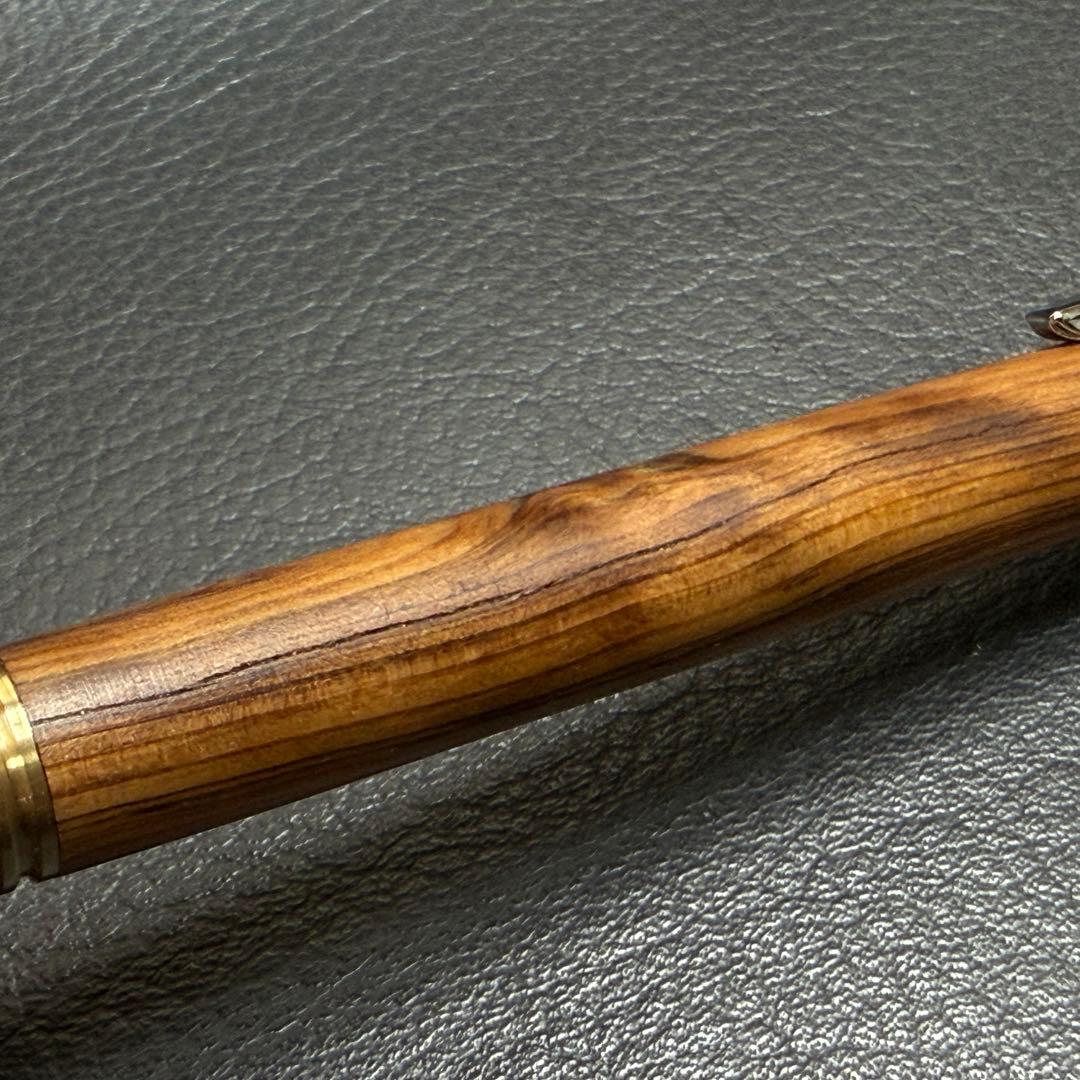 237屋久杉油木少しトラ杢　超低重心溝つき（手作業）　真鍮　ヒビ補修あり