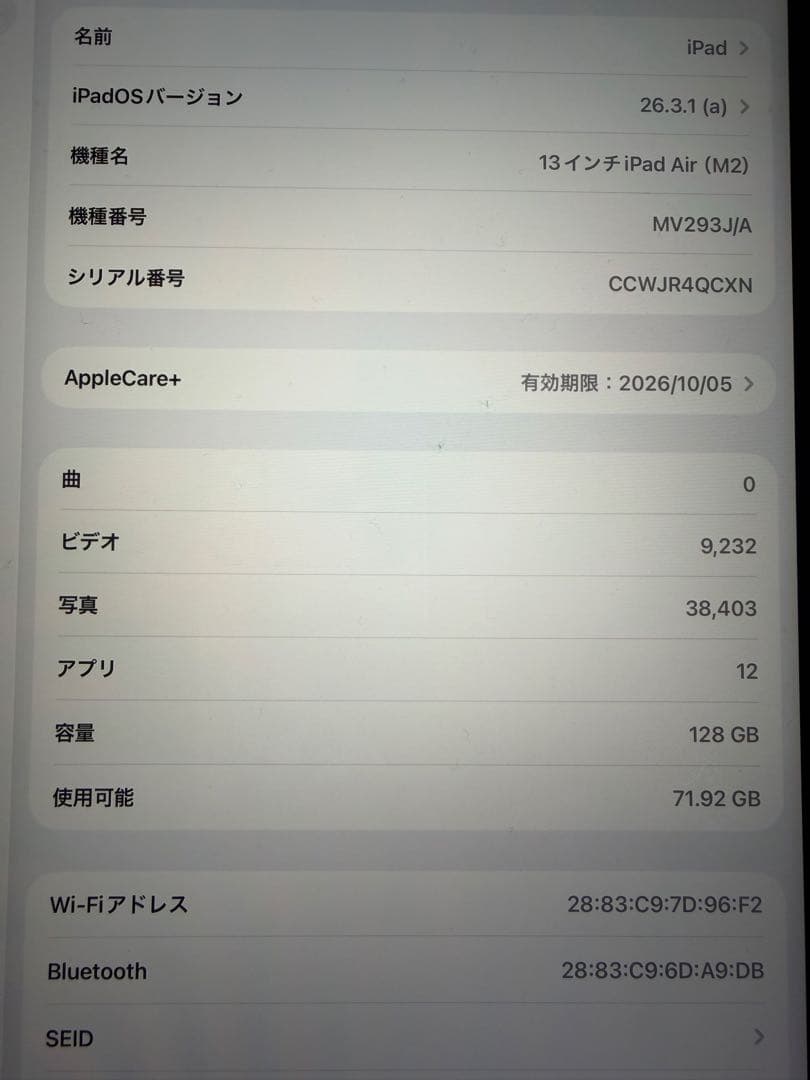 Apple iPad Air シルバー 本体とApple pencil のセット