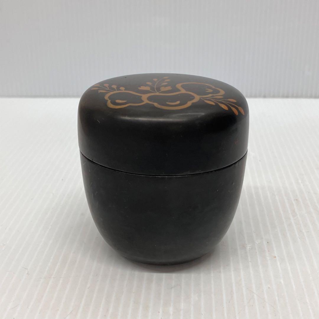 【茶道具】漆塗 蒔絵 棗（なつめ） 金彩 植物紋様 伝統工芸 茶道 日本文化