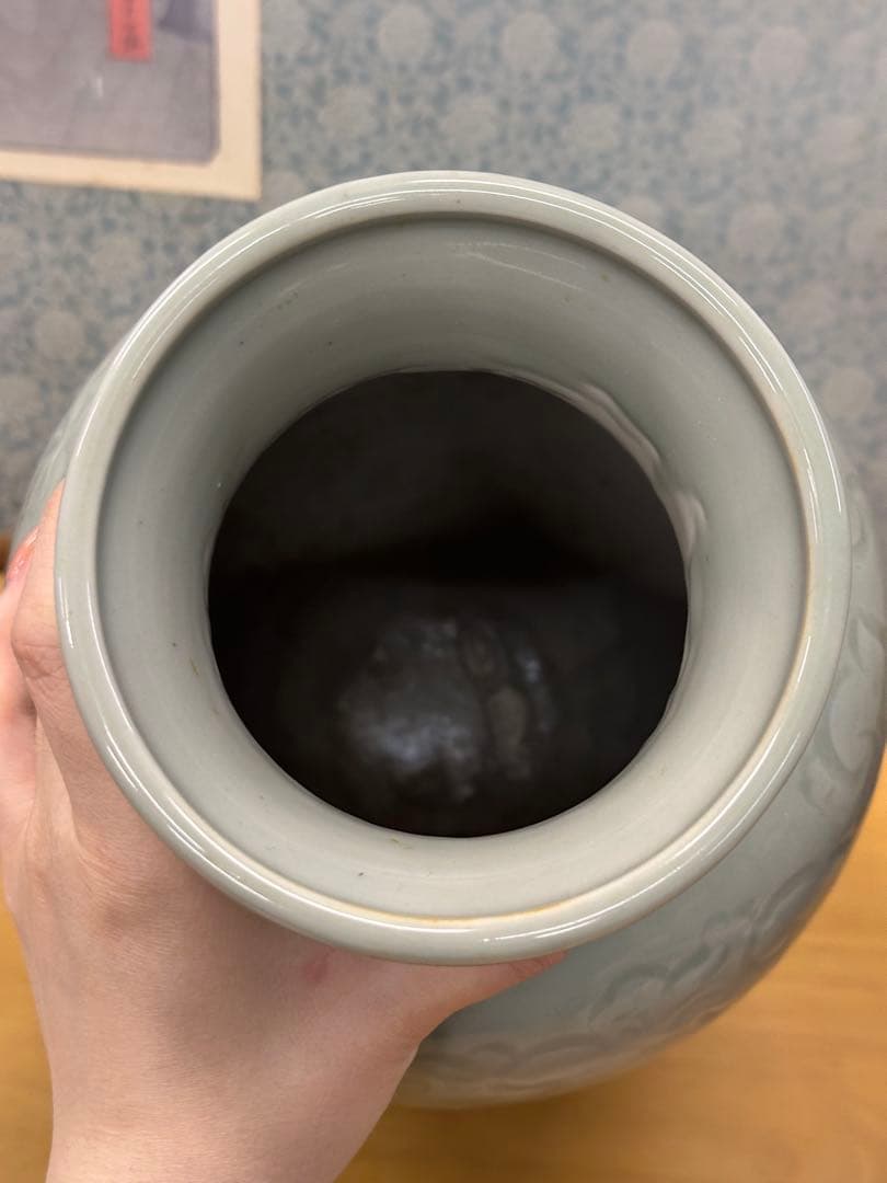 龍泉窯花瓶 青磁 花器 置物 古美術
