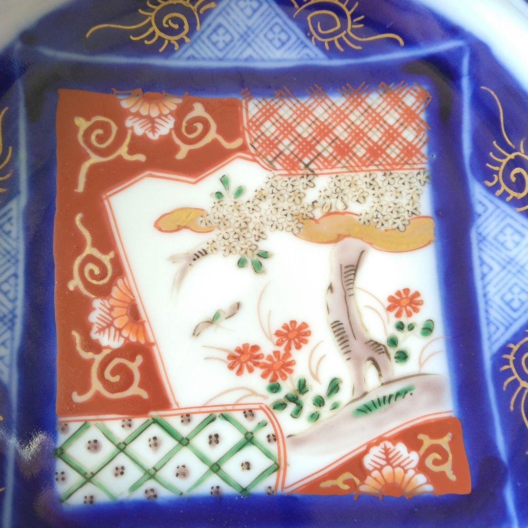 古伊万里 染付 丸皿 盛鉢 18㎝ 3枚セット 花柄 アンティーク 骨董 工芸品