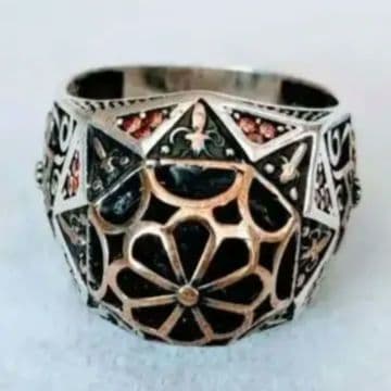 ＊NEW＊トルコ製 ハンドメイド メンズリング シルバー925（八芒星）