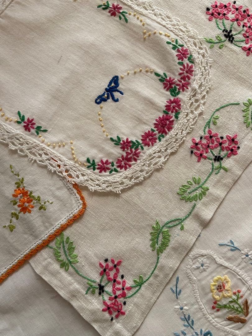 SALEஐ⋆*アンティーク・可愛い花柄刺繍クロスஐミックスセット・お買い得♡