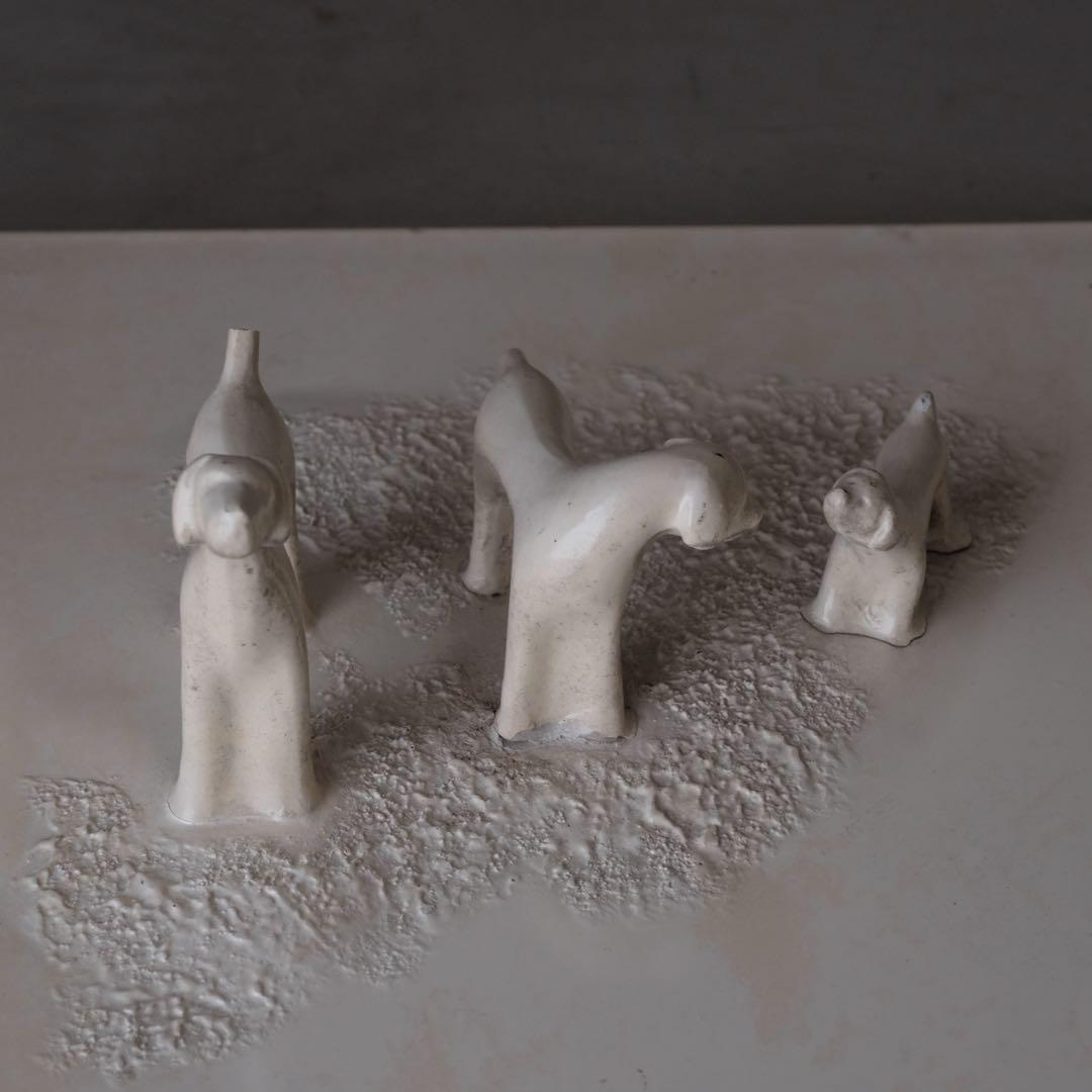 犬の置物　オブジェ アート 芸術 美術 レトロ ヴィンテージ 古道具