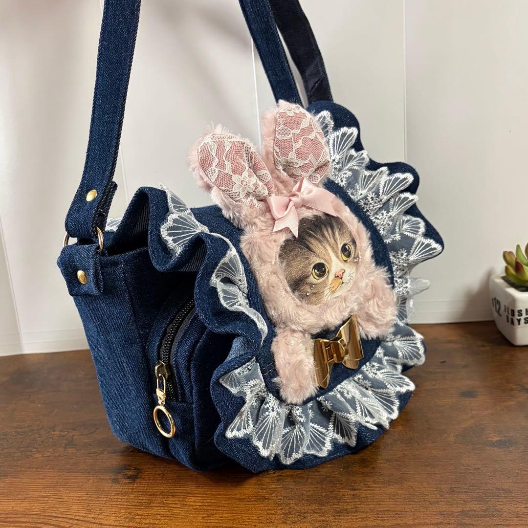 コヤンイサムチョン♡フリルバッグ♡ショルダーバッグ♡デニムリメイク♡ハンドメイド
