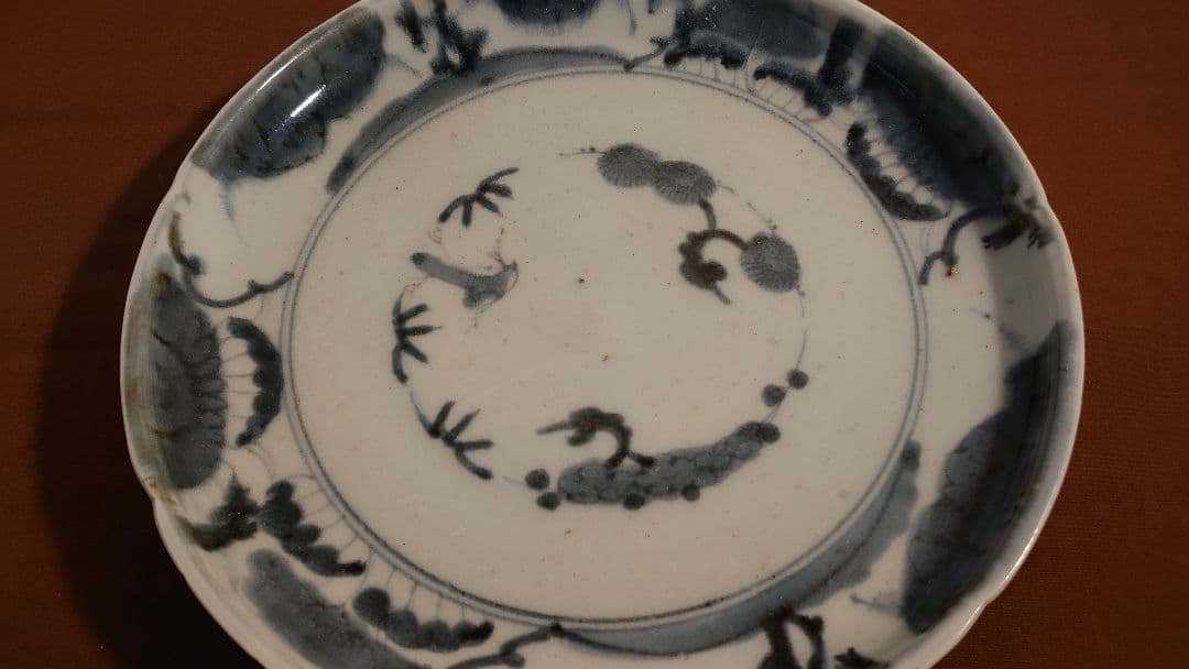 古伊万里　伊万里　李朝　染付　中皿　江戸期　茶道具　１客