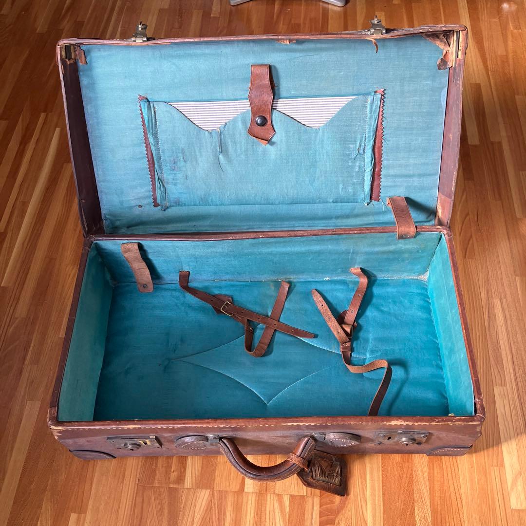 アンティーク レザー スーツケース