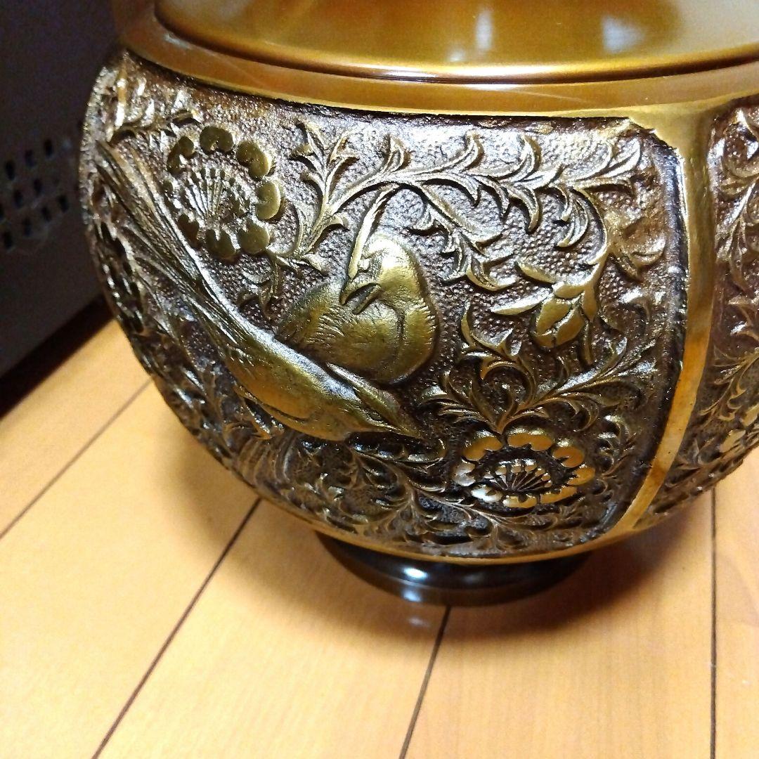 金属製花瓶 龍仙作 木箱付き