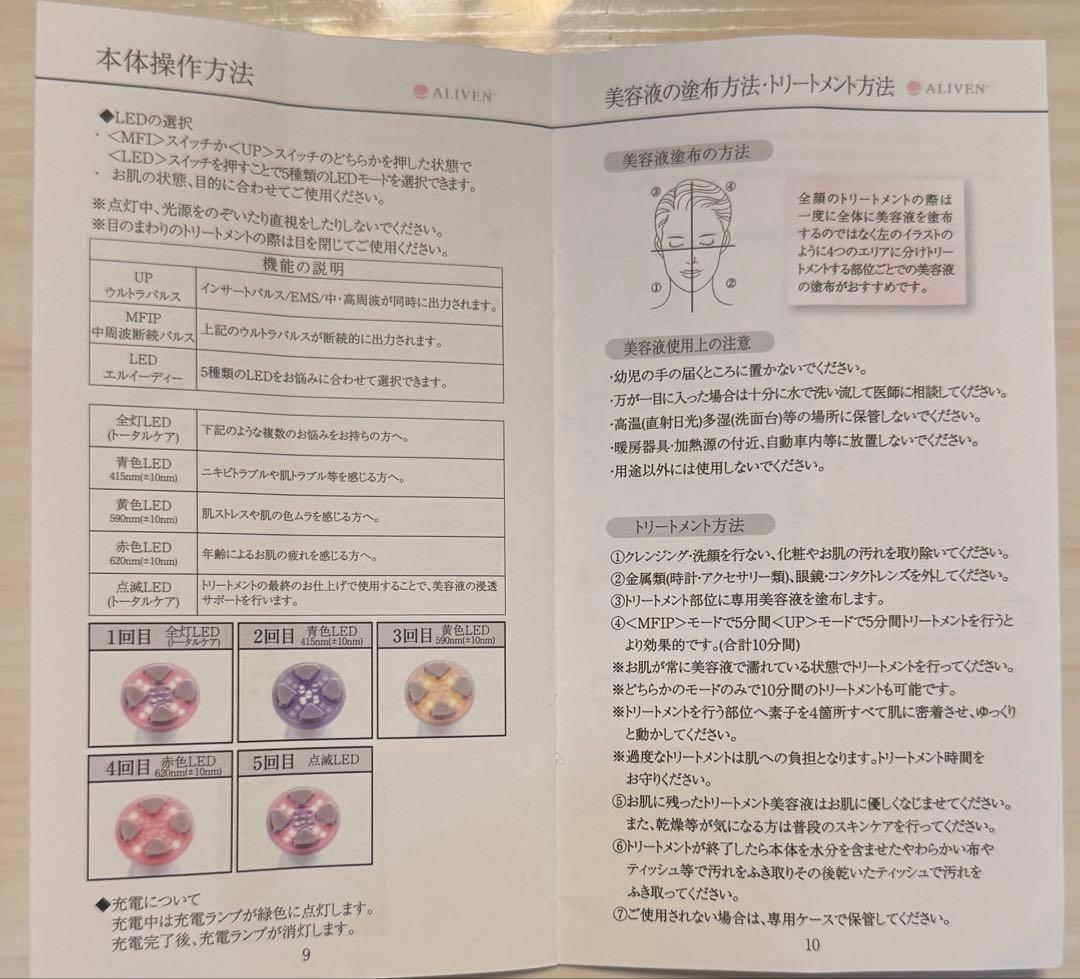 ALIVEN美顔器EMSポレーションLED搭載 定価12.5万