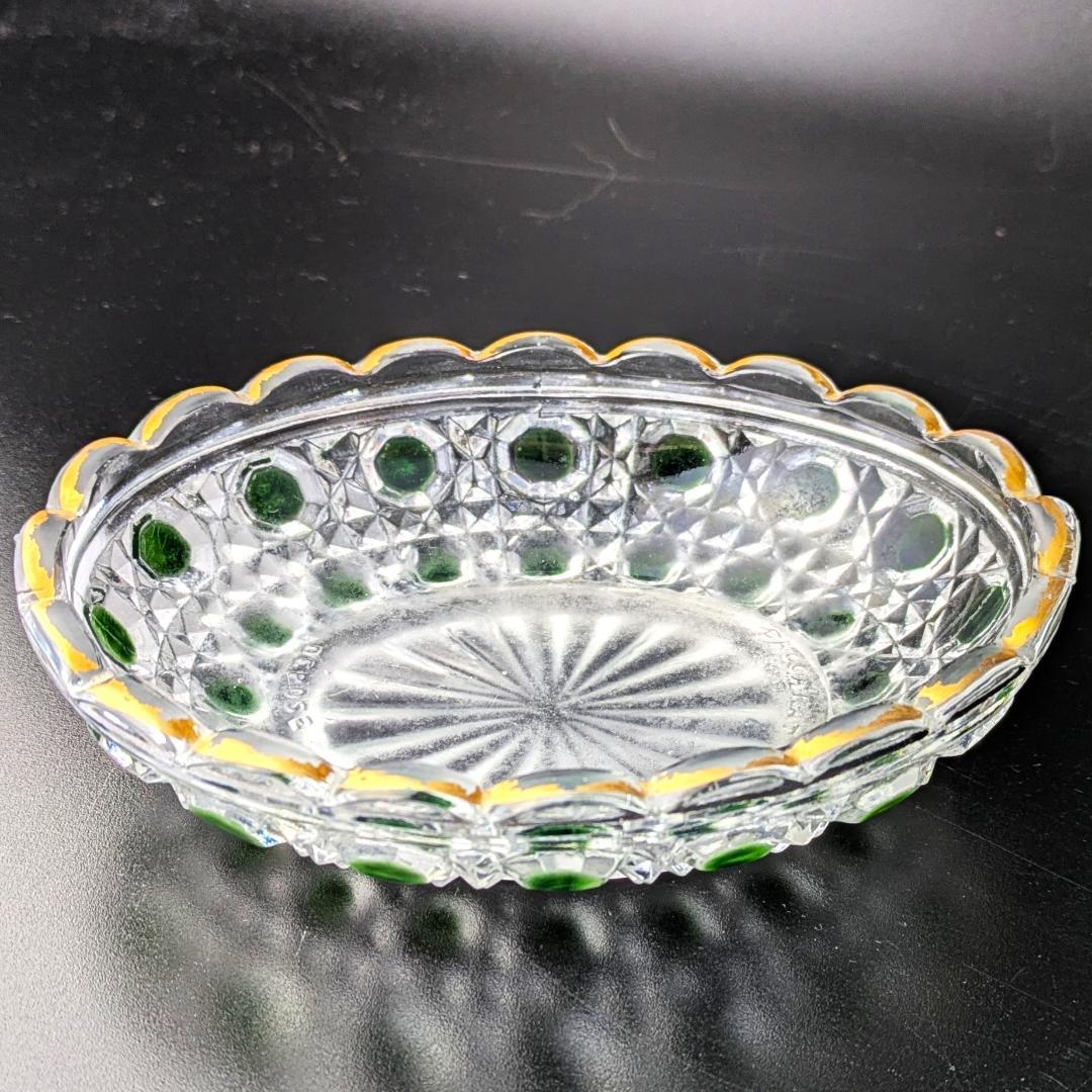 オールドバカラ ディアマン ソープ ディッシュ グリーン＆金彩 BACCARAT