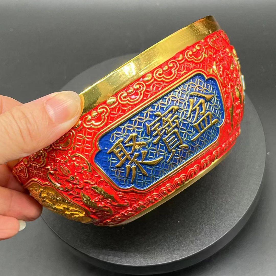 銅製 八宝聚宝盆 装飾品 工芸品 置物