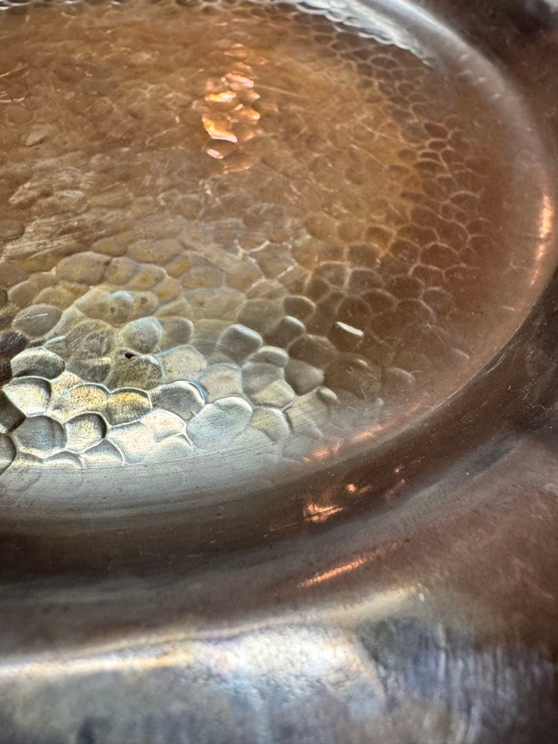 一晃斎 一晃斎造 純銀 皿 槌目 鎚目