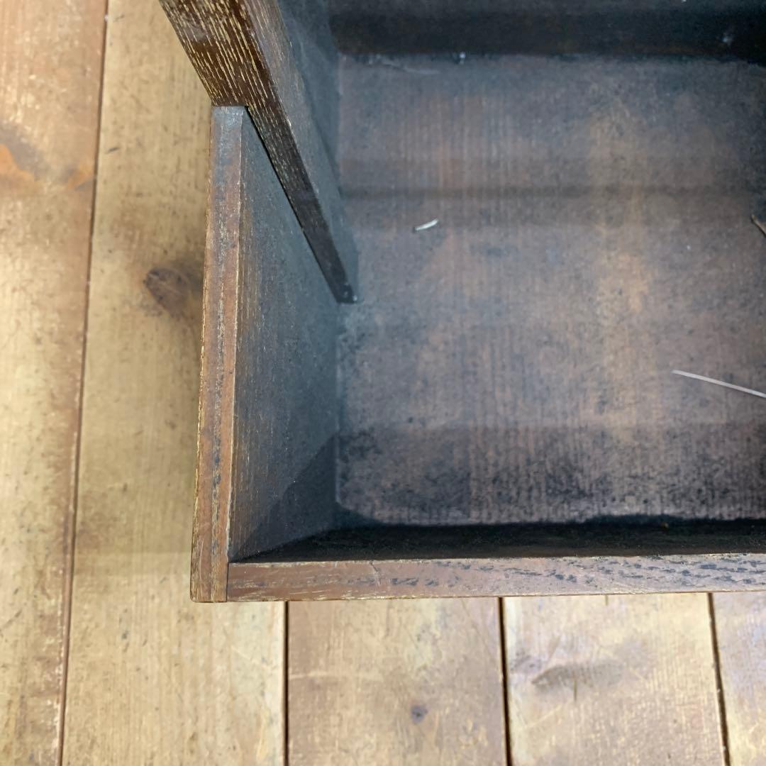 A-1 【昭和レトロ】木製 手提げ箱 おか持ち あられ組み ヴィンテージ