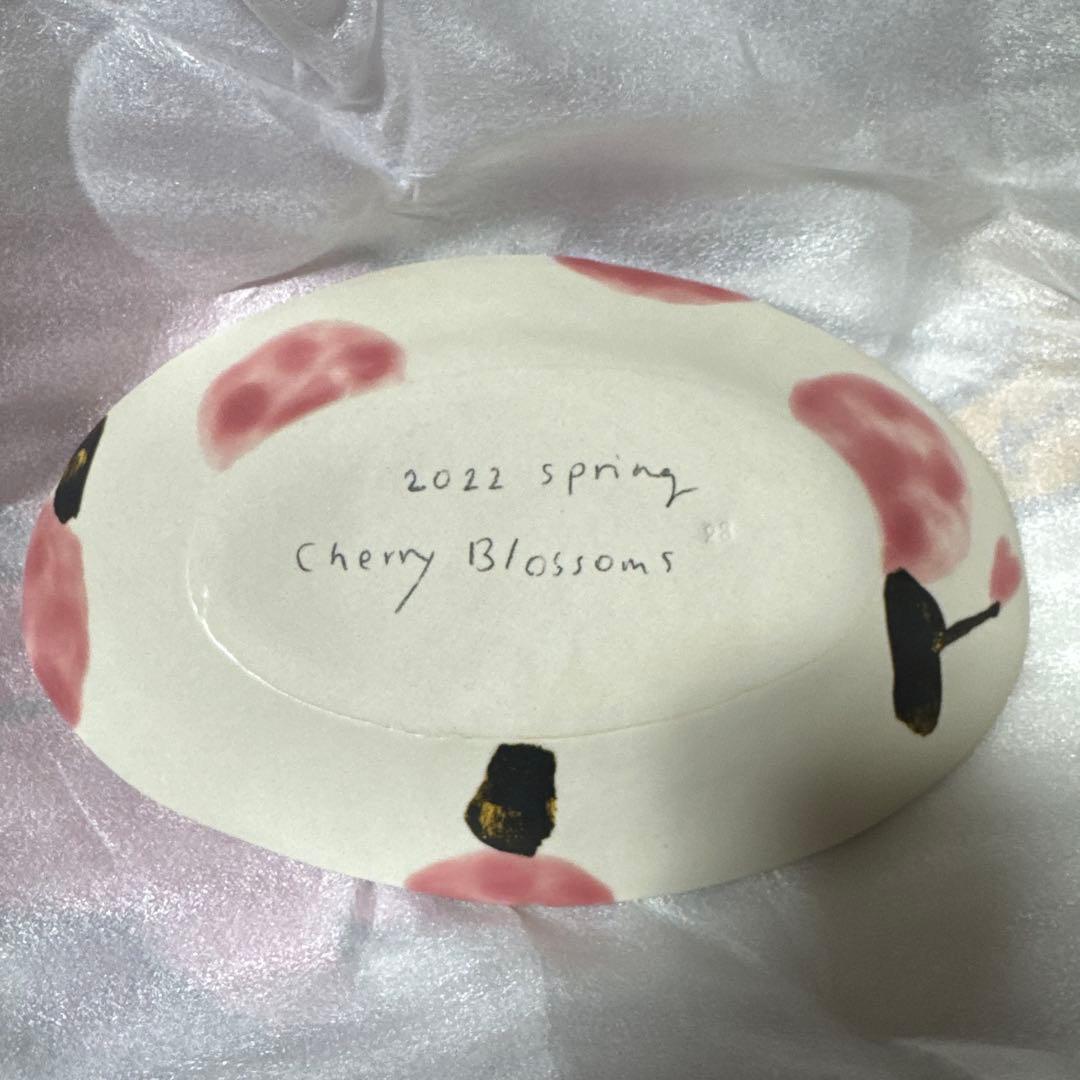石木文　さくら　cherry blossoms オーバル　皿　新品　2022