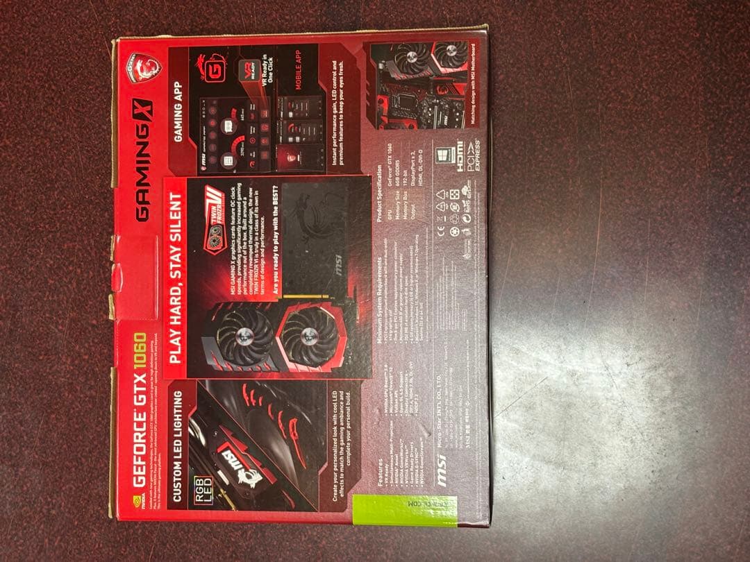 グラフィックボード・グラボ・ビデオカード MSI GeForce GTX 1060 Gaming X