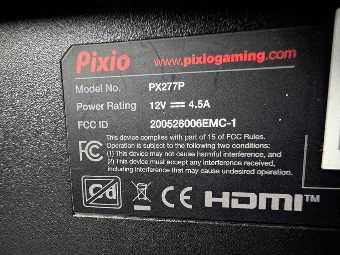Pixio PX277P 27インチゲーミングモニター 1440p 165hz