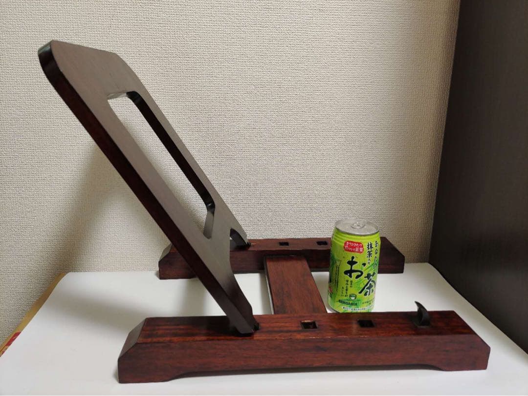 木製　皿立て　特大　3段切替え　額立て　板物立て　日本製　時代物　高級皿立て