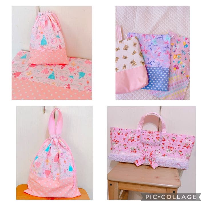 ハンドメイド 入園入学グッズ レッスンバッグ シューズ袋など
