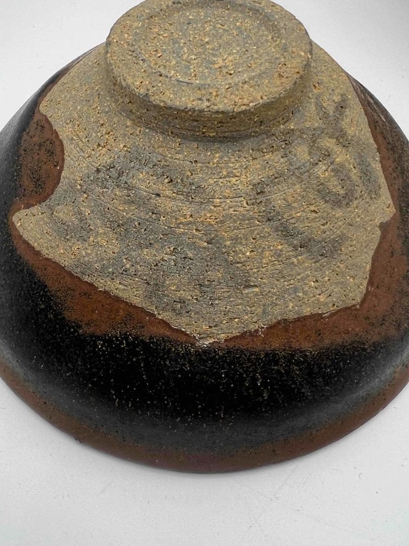 水芙蓉　遼から金時代 天目茶碗吉州窯茶盞宋時代黑釉窯変釉入茶碗(B-35)