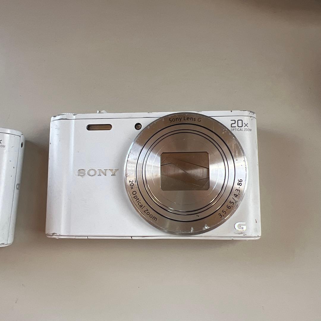 SONY デジタルカメラ ホワイト 20倍ズームジャンク品、3台セット電池なし