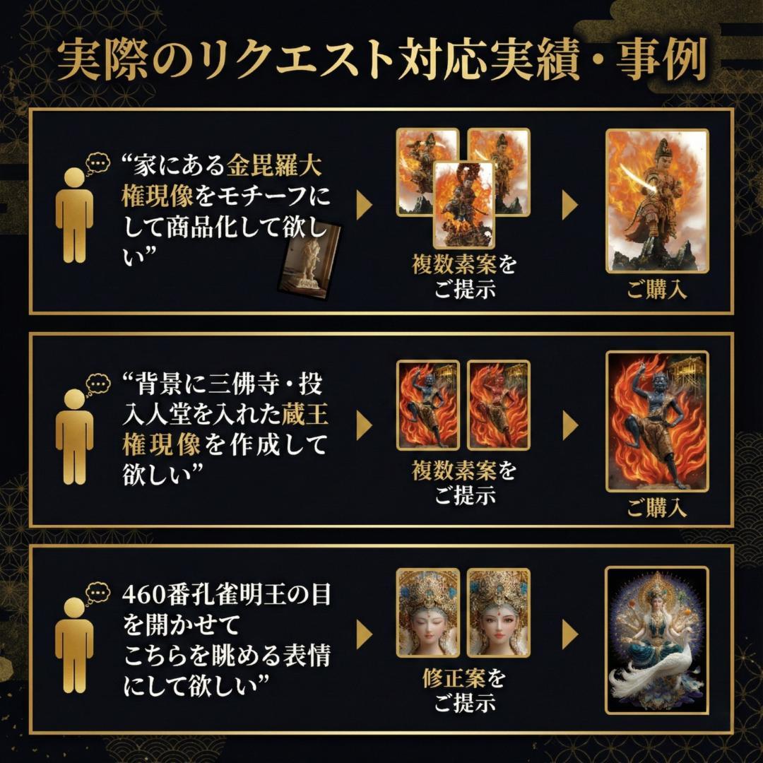 664【三面大黒尊・黄金炎舞】最強の財運と勝運をもたらす三位一体【開運画】