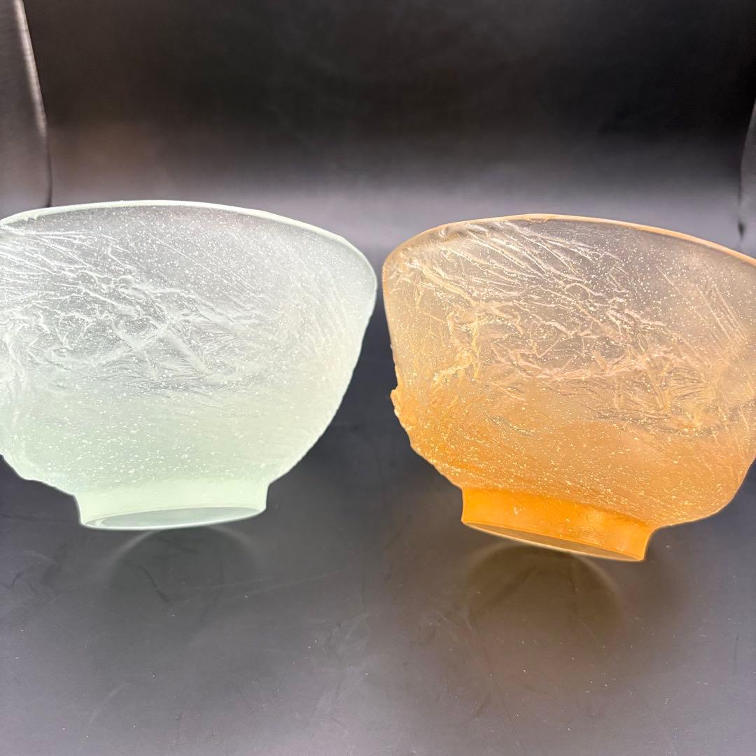 ドームフランス 抹茶茶碗 夫婦茶碗 新品未使用 水晶 クリスタルボウル daum