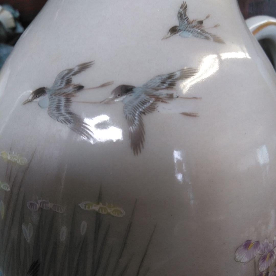 明治期　横浜焼　高坂造　里帰り　ポット　輸出品　オールドニッポン　骨董