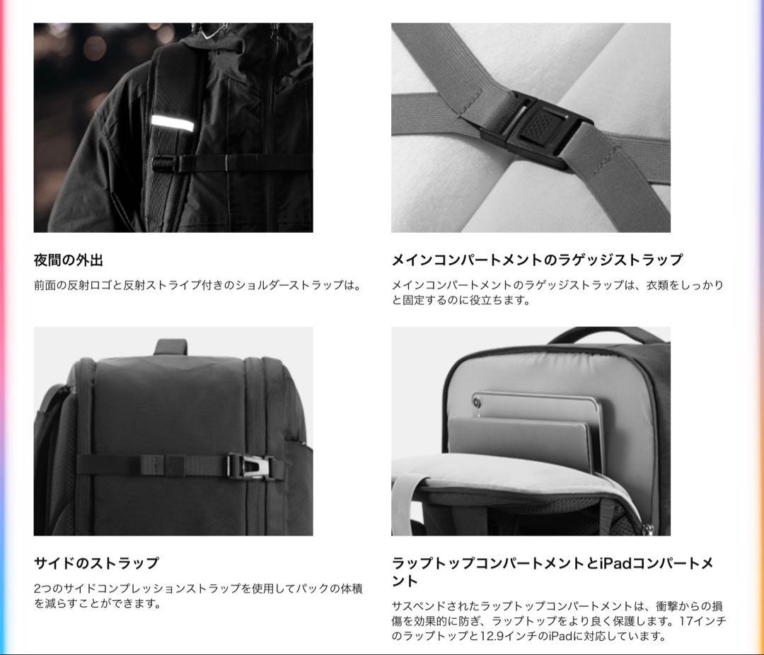 インナックス ブラックバックパック YKKロック付き