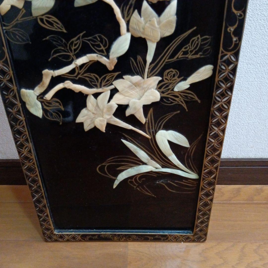 大特価!韓国　漆器＆白蝶貝？壁掛　92cm