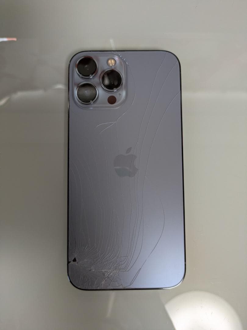 iPhone13ProMax512GB 箱あり 動作確認済 背面割れ 電池80%