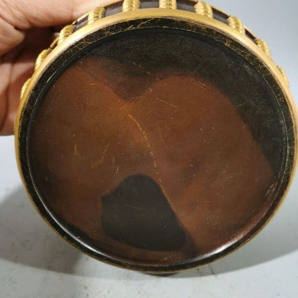 銅 細工 茶道具 一攫千金の茶筒 工芸品 美術品 置物