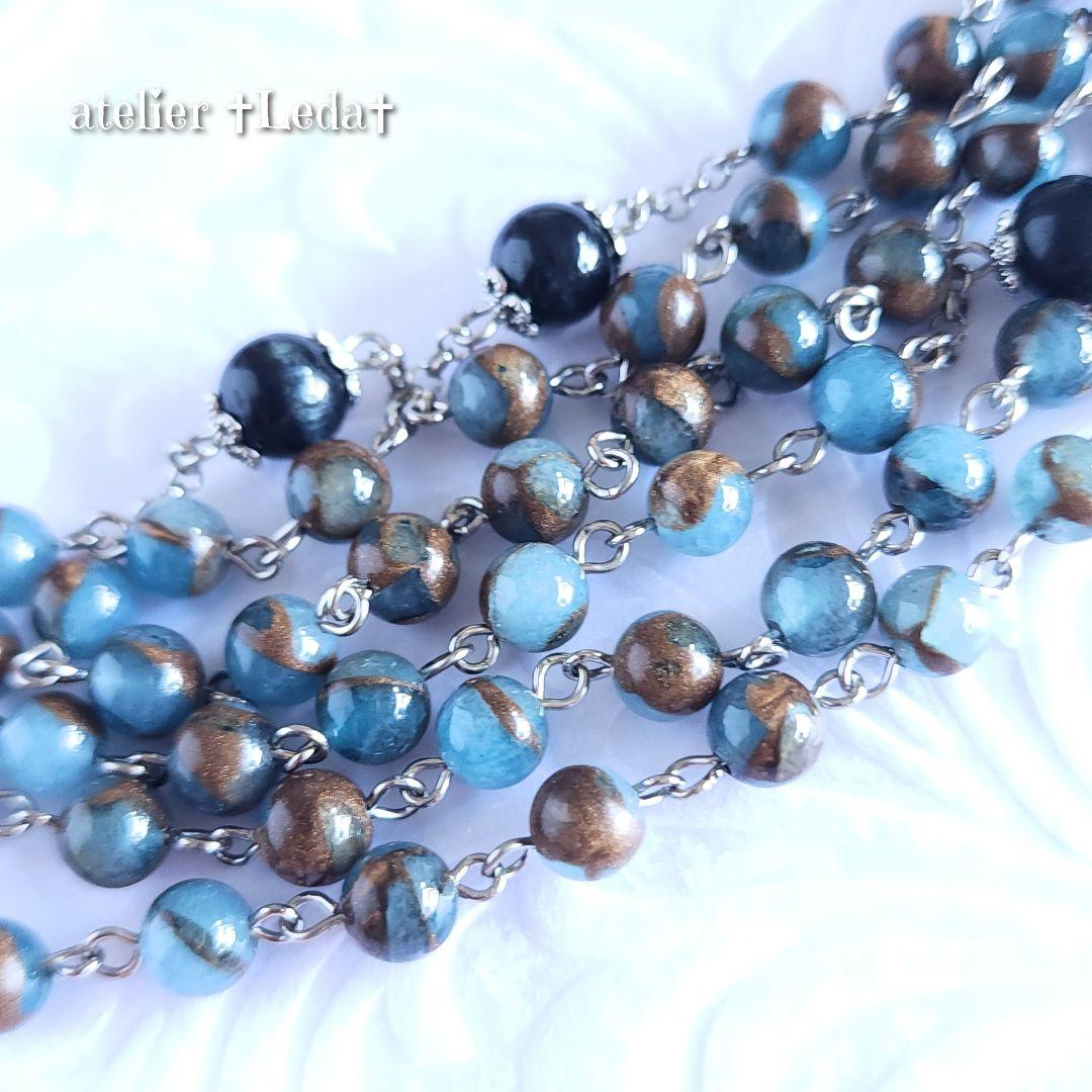 ☆七宝ジャスパー & ホークスアイ ロザリオ~Cloisonne Jasper~